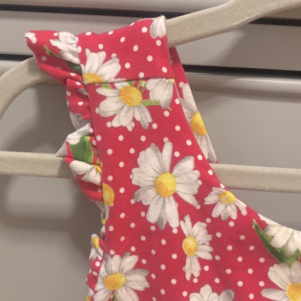 Super Cute Mayoral Pink Floral and Polka Dot Sleeveless Baby Girl Dress 12M - Picture 3 of 5